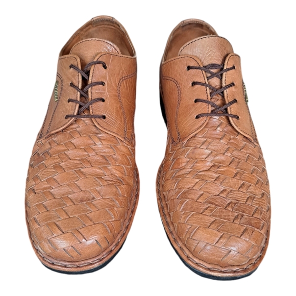 Fluchos tan leather mens shoes dress shoes lace up Made in Spain Size 40 - Picture 8 of 15